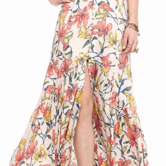 NWT 🥰😍💐🌸 Free People Floral Maxi Skirt - Picture 6 of 8